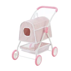 Kids Teamson Olivia's Little World Polka Dot Princess Pretend Pet Stroller + Carrier, Pink/Gray