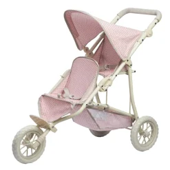Kids Teamson Olivia's Little World Polka Dot Princess Baby Doll Twin Jogging Stroller, Pink/Gray