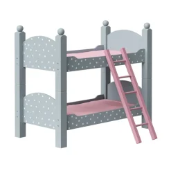 Kids Teamson Olivia's Little World Polka Dots Princess Double Bunk Bed for 18" Dolls, Gray