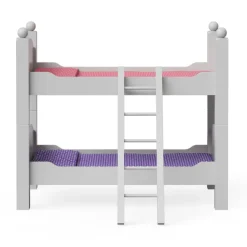 Kids Teamson Olivia's Little World Polka Dots Princess 18" Dolls Bunk Bed, White