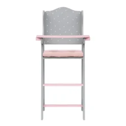 Kids Teamson Olivia's Little World Polka Dots Princess Kids Baby Dolls High Chair, Gray
