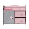 Kids Teamson Olivia's Little World Polka Dots Princess Baby Doll Crib with Storage, Pink/Gray