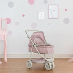 Kids Teamson Olivia's Little World Polka Dot Princess Baby Doll Convertible Stroller, Pink/Gray