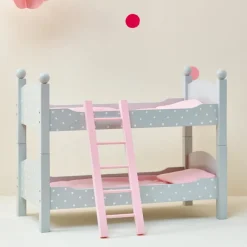 Kids Teamson Olivia's Little World Polka Dots Princess Double Bunk Bed for 18" Dolls, Gray