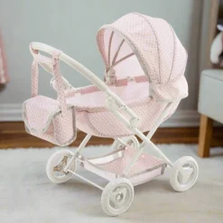 Kids Teamson Olivia's Little World Polka Dot Princess Baby Doll Pram Stroller, Pink/Gray