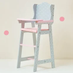Kids Teamson Olivia's Little World Polka Dots Princess Kids Baby Dolls High Chair, Gray