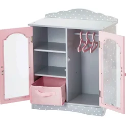 Kids Teamson Olivia's Little World Polka Dots Princess Toy Closet with Hangers for 18