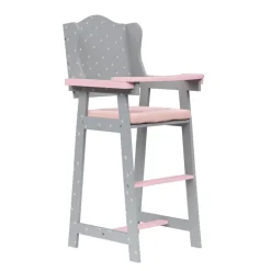 Kids Teamson Olivia's Little World Polka Dots Princess Kids Baby Dolls High Chair, Gray