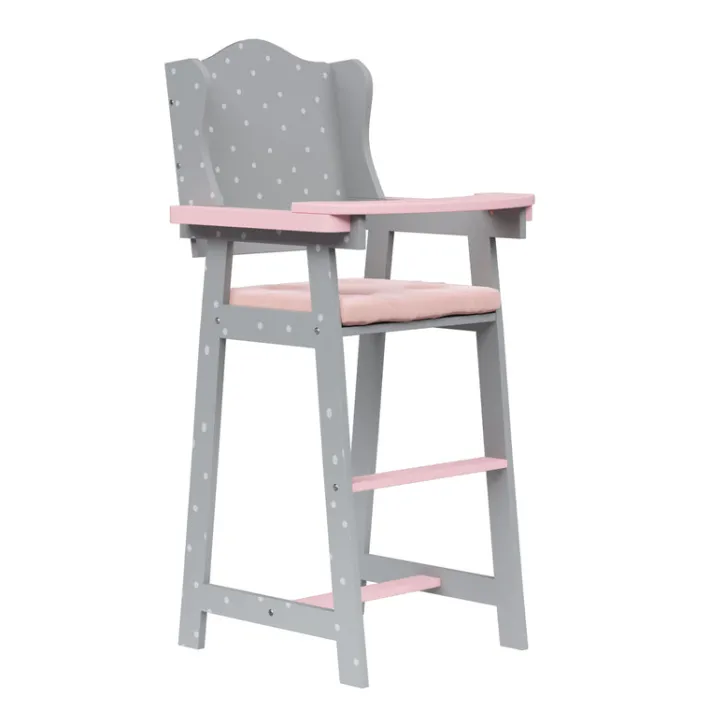 Kids Teamson Olivia's Little World Polka Dots Princess Kids Baby Dolls High Chair, Gray