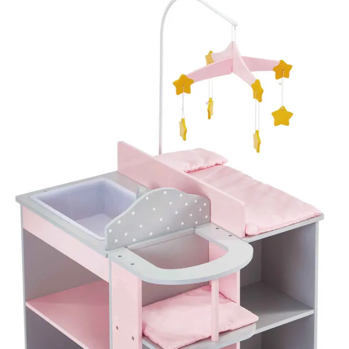Kids Teamson Olivia's Little World Polka Dots Princess Baby Doll Changing Station, Gray/Pink