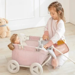 Kids Teamson Olivia's Little World Polka Dot Princess Baby Doll & Stuffed Animal Wagon, Pink/Gray