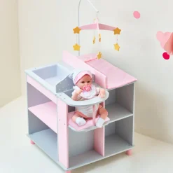 Kids Teamson Olivia's Little World Polka Dots Princess Baby Doll Changing Station, Gray/Pink