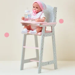 Kids Teamson Olivia's Little World Polka Dots Princess Kids Baby Dolls High Chair, Gray