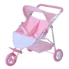 Kids Teamson Olivia's Little World Twinkle Star Princess Baby Doll Twin Stroller, Pink