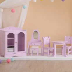 Kids Teamson Olivia's Little World Twinkle Stars Princess Fancy Closet with Hangers for 18" Dolls, Pink