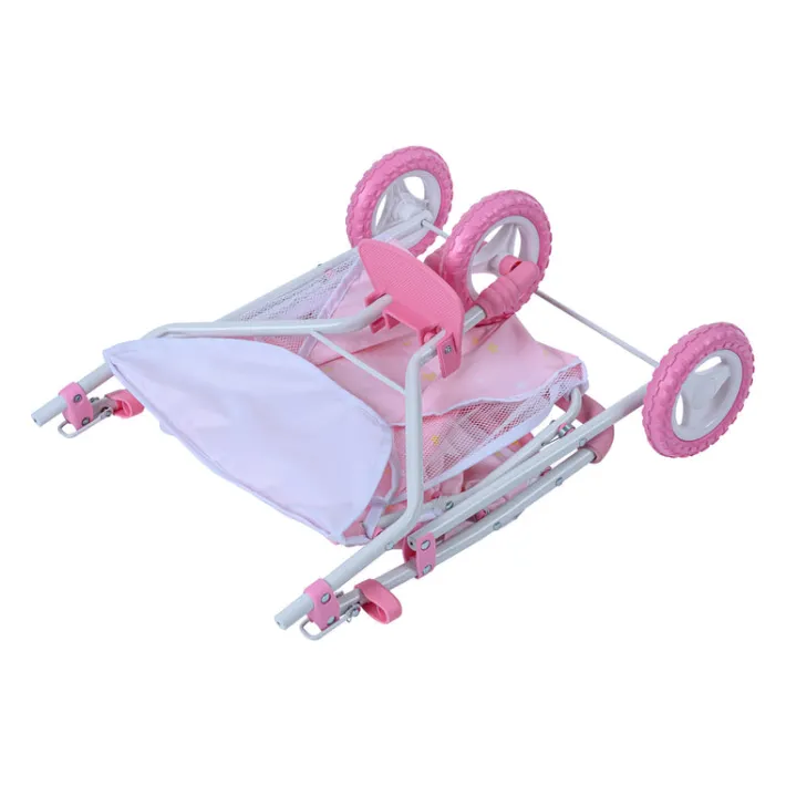Kids Teamson Olivia's Little World Twinkle Star Princess Baby Doll Twin Stroller, Pink