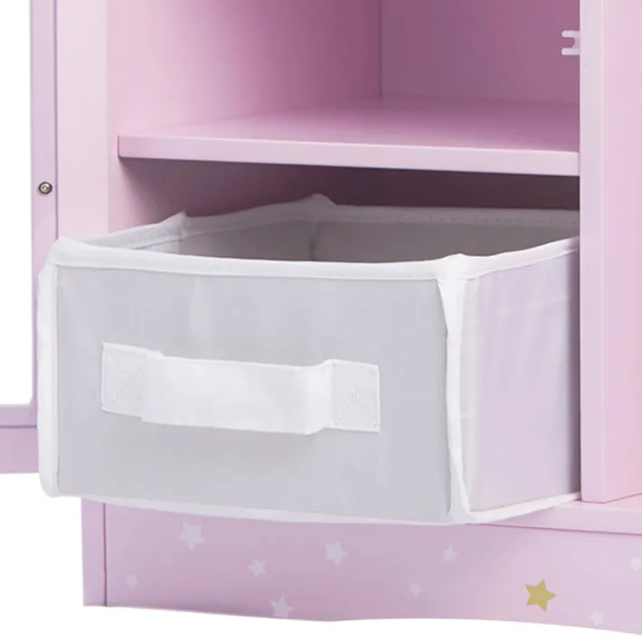 Kids Teamson Olivia's Little World Twinkle Stars Princess Fancy Closet with Hangers for 18" Dolls, Pink