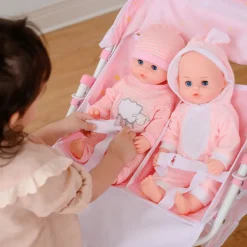 Kids Teamson Olivia's Little World Twinkle Star Princess Baby Doll Twin Stroller, Pink