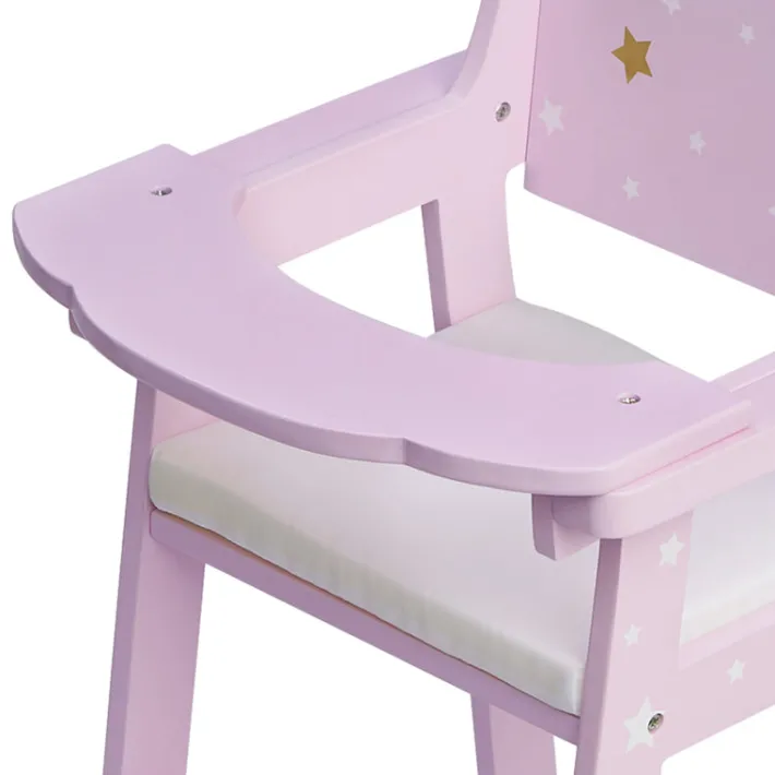 Kids Teamson Olivia's Little World Twinkle Stars Princess Kids Baby Doll High Chair, Purple