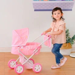 Kids Teamson Olivia’s Little World Wishing Stars Deluxe 2-in-1 Baby Doll Stroller, Pink