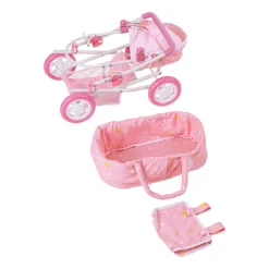 Kids Teamson Olivia’s Little World Wishing Stars Deluxe 2-in-1 Baby Doll Stroller, Pink
