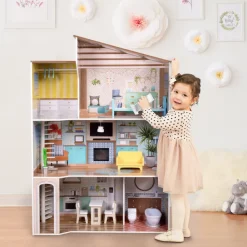 Kids Teamson Olivia's Little World Wooden Dreamland Mediterranean Dollhouse Set -FINAL SALE