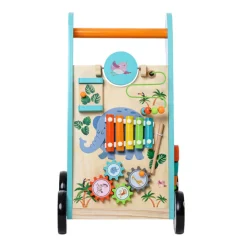 Kids Teamson Preschool Play Lab Baby Walker and Activity Station, Natural/Blue