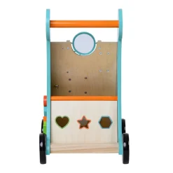 Kids Teamson Preschool Play Lab Baby Walker and Activity Station, Natural/Blue