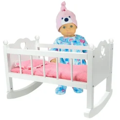 Kids Teamson Sophia's 15" Baby Doll High-End Rocking Cradle, White