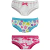Kids Teamson Sophia's 3 Pack of Underwear for 18 Inch Dolls, Camo/Floral/White