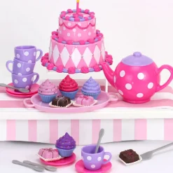 Kids Teamson Sophia's 64 Piece Dessert Tea Party Set for 18'' Dolls, Pink