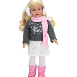 Kids Teamson Sophia's 6 Piece 'Let it Snow' Sweater and Skirt Outfit Set for 18'' Dolls