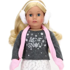 Kids Teamson Sophia's 6 Piece 'Let it Snow' Sweater and Skirt Outfit Set for 18'' Dolls