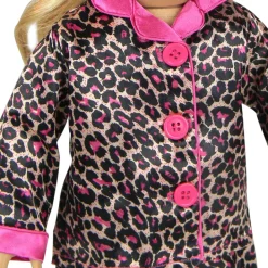 Kids Teamson Sophia's Animal Print Pajama Shirt, Pants and Slippers for 18
