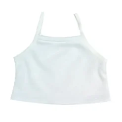 Kids Teamson Sophia's Basic Mix & Match Solid-Colored Plain Camisole Undershirt Spaghetti Strap Summer Tank Top for 18" Dolls, White- FINAL SALE