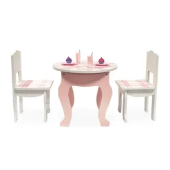Kids Teamson Sophia's by Kids Aurora Princess Table & Chairs, Dessert for 18" Dolls, Pink- FINAL SALE