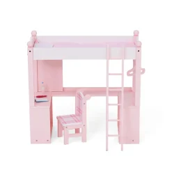 Kids Teamson Sophia's by Kids Loft Bed, Desk, Chair, & Accessories for 18" Dolls, Pink- FINAL SALE