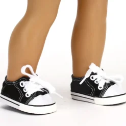 Kids Teamson Sophia's Canvas Sneakers with Laces for 18" Dolls, Black