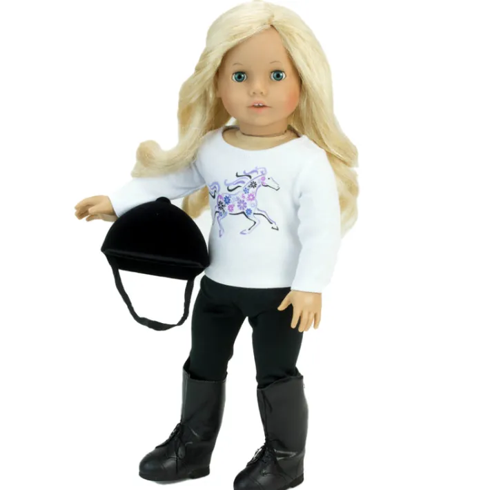 Kids Teamson Sophia's Classic Velvet Horse Riding Helmet for 18" Dolls, Black