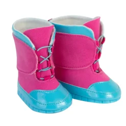 Kids Teamson Sophia's Colorful & Cute Seasonal Winter Mix & Match Two-Tone Slip-On Snow Boots for 18" Dolls, Hot Pink/Blue -FINAL SALE
