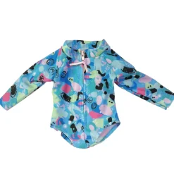 Kids Teamson Sophia's Colorful Collage Print Long Sleeve Rash Guard Swimsuit for 18