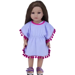 Kids Teamson Sophia's Cut-Out Bathing Suit, Cover Up and Sandals for 18