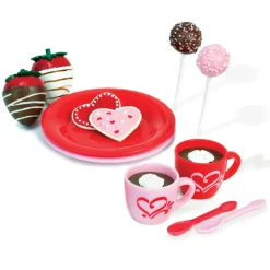 Kids Teamson Sophia's Dessert Set with Hot Cocoa for 18"Dolls, Red/Pink- FINAL SALE