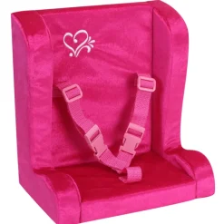 Kids Teamson Sophia's Doll Plush Car Seat with Adjustable Harness, Hot Pink
