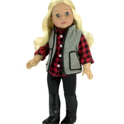 Kids Teamson Sophia’s Doll Shirt, Jeggings, Vest, and Boots Set for 18