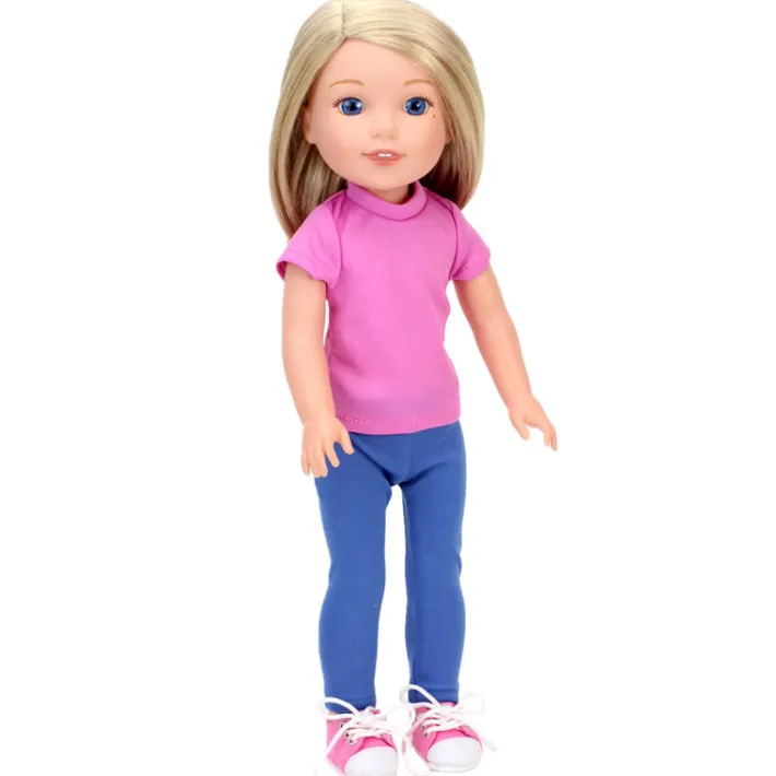 Kids Teamson Sophia's Dressy Black Flats and Pink Sneakers for 14.5" Dolls