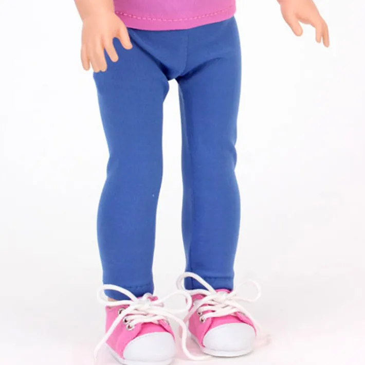 Kids Teamson Sophia's Dressy Black Flats and Pink Sneakers for 14.5" Dolls