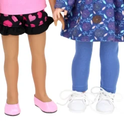 Kids Teamson Sophia's Dressy Pink Flats and White Sneakers for 14.5