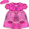 Kids Teamson Sophia’s Embroidered Princess Dress & Crown for 15” Baby Dolls, Hot Pink