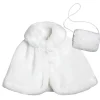 Kids Teamson Sophia’s Faux Fur Capelet and Matching Purse for 18” Dolls, Ivory